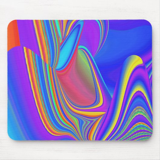 Zomergevoel, Abstracte 3D Rainbowart Muismat (Voorkant)