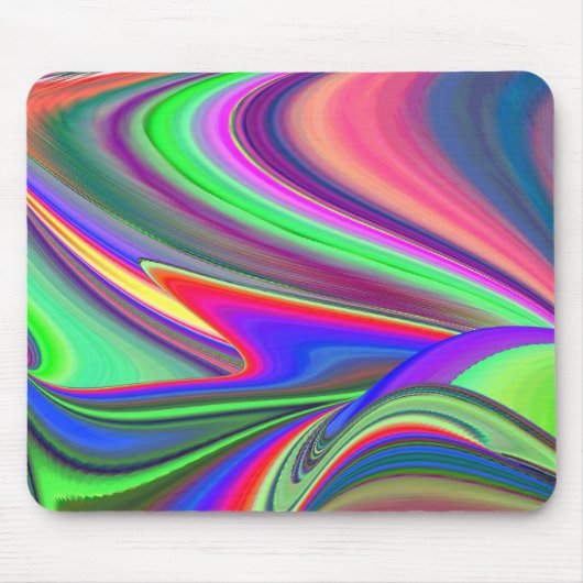 Zomergevoel, Abstracte 3D Rainbowart Muismat (Voorkant)