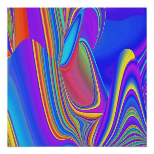 Zomergevoel, Abstracte 3D Rainbowart Perfect Poster (Voorkant)