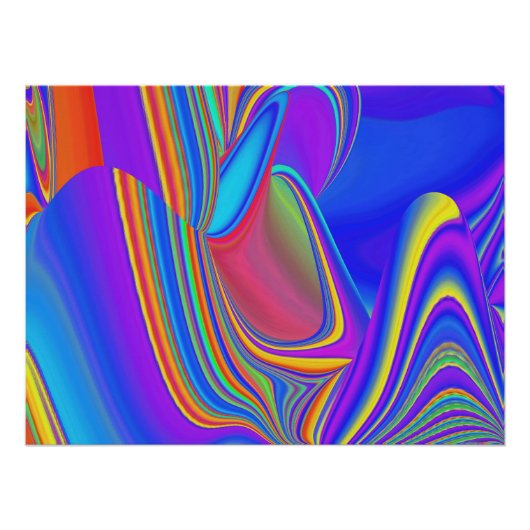 Zomergevoel, Abstracte 3D Rainbowart Perfect Poster (Voorkant)