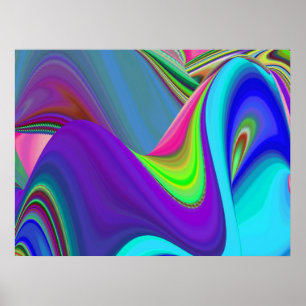 Zomergevoel, Abstracte 3D Rainbowart Poster