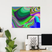 Zomergevoel, Abstracte 3D Rainbowart Poster (Thuiskantoor)