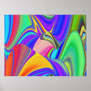 Zomergevoel, Abstracte 3D Rainbowart Poster