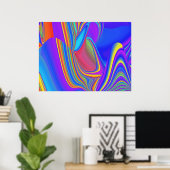 Zomergevoel, Abstracte 3D Rainbowart Poster (Thuiskantoor)