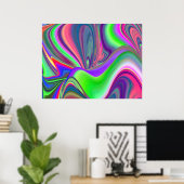 Zomergevoel, Abstracte 3D Rainbowart Poster (Thuiskantoor)