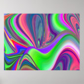 Zomergevoel, Abstracte 3D Rainbowart Poster (Voorkant)