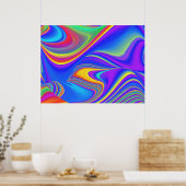 Zomergevoel, Abstracte 3D Rainbowart Poster (Keuken)