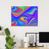 Zomergevoel, Abstracte 3D Rainbowart Poster (Thuiskantoor)