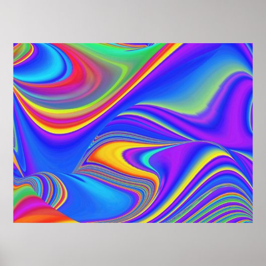 Zomergevoel, Abstracte 3D Rainbowart Poster (Voorkant)
