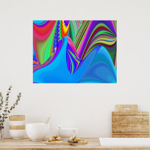 Zomergevoel, Abstracte 3D Rainbowart Poster