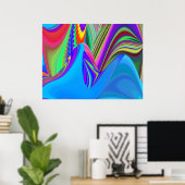 Zomergevoel, Abstracte 3D Rainbowart Poster (Thuiskantoor)