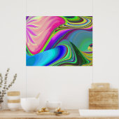 Zomergevoel, Abstracte 3D Rainbowart Poster (Keuken)