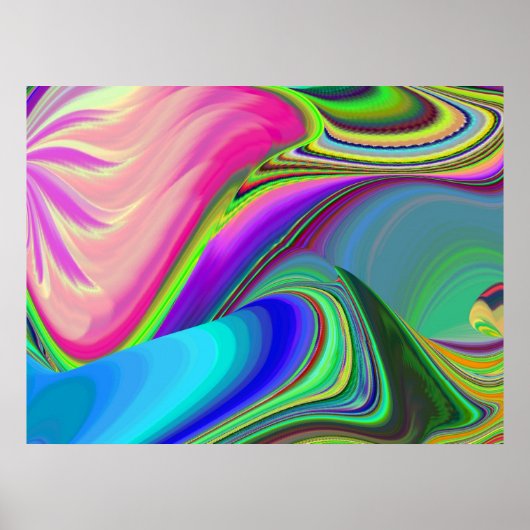 Zomergevoel, Abstracte 3D Rainbowart Poster (Voorkant)