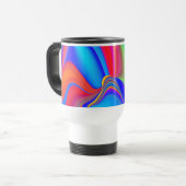 Zomergevoel, Abstracte 3D Rainbowart Reisbeker (Voorkant links)
