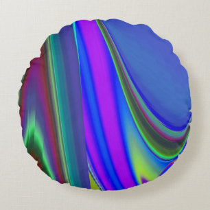Zomergevoel, Abstracte 3D Rainbowart Rond Kussen