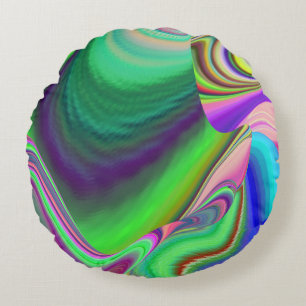Zomergevoel, Abstracte 3D Rainbowart Rond Kussen