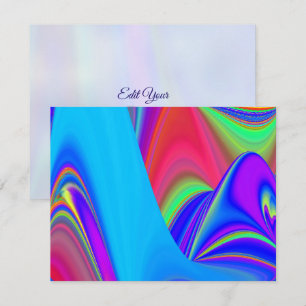 Zomergevoel, Abstracte 3D Rainbowart RSVP Kaartje