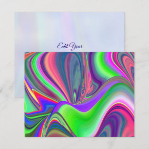 Zomergevoel, Abstracte 3D Rainbowart RSVP Kaartje