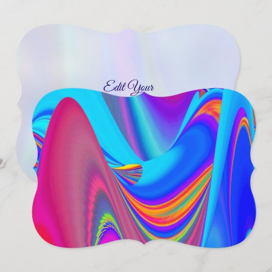 Zomergevoel, Abstracte 3D Rainbowart Save The Date (Voorkant / Achterkant)