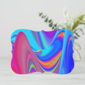 Zomergevoel, Abstracte 3D Rainbowart Save The Date (Staand voorkant)