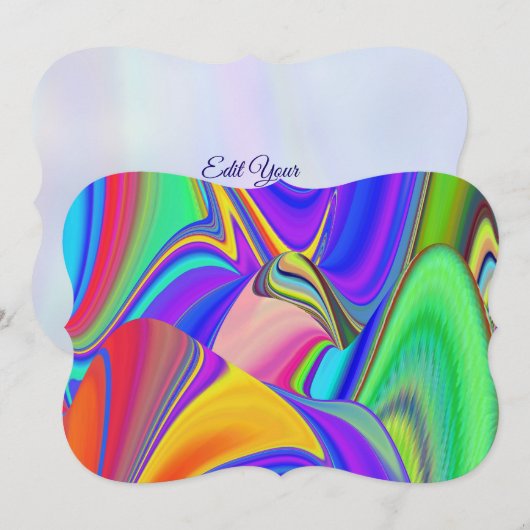 Zomergevoel, Abstracte 3D Rainbowart Save The Date (Voorkant / Achterkant)