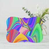 Zomergevoel, Abstracte 3D Rainbowart Save The Date (Staand voorkant)