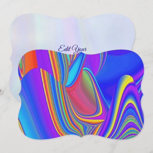 Zomergevoel, Abstracte 3D Rainbowart Save The Date (Voorkant / Achterkant)