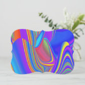 Zomergevoel, Abstracte 3D Rainbowart Save The Date (Staand voorkant)