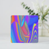 Zomergevoel, Abstracte 3D Rainbowart Save The Date (Staand voorkant)