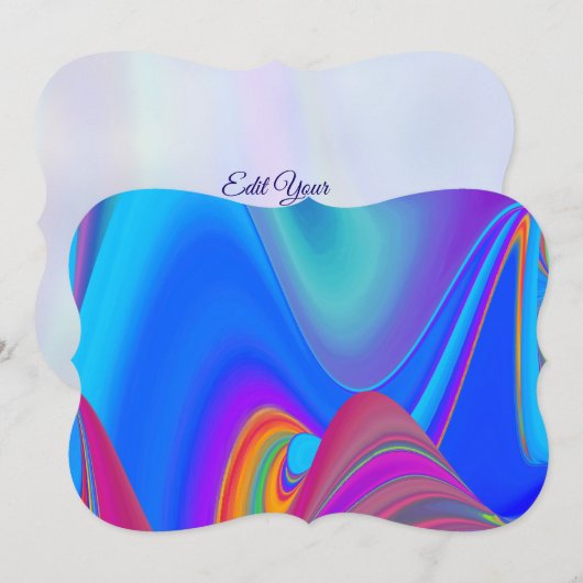 Zomergevoel, Abstracte 3D Rainbowart Save The Date (Voorkant / Achterkant)