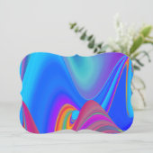 Zomergevoel, Abstracte 3D Rainbowart Save The Date (Staand voorkant)