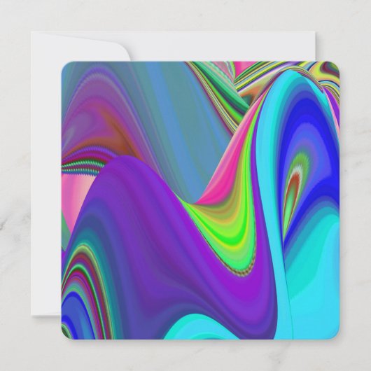 Zomergevoel, Abstracte 3D Rainbowart Save The Date (Voorkant)