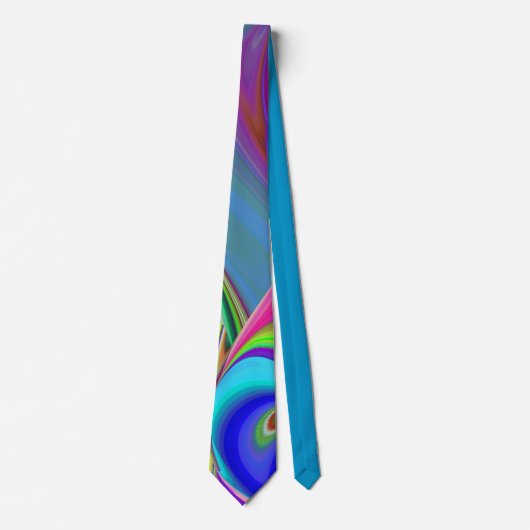 Zomergevoel, Abstracte 3D Rainbowart Stropdas (Voorkant)