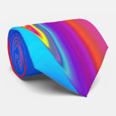 Zomergevoel, Abstracte 3D Rainbowart Stropdas (Opgerold)