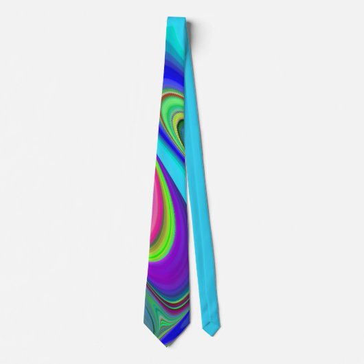 Zomergevoel, Abstracte 3D Rainbowart Stropdas (Voorkant)