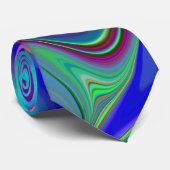 Zomergevoel, Abstracte 3D Rainbowart Stropdas (Opgerold)