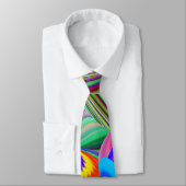 Zomergevoel, Abstracte 3D Rainbowart Stropdas (Gebonden)