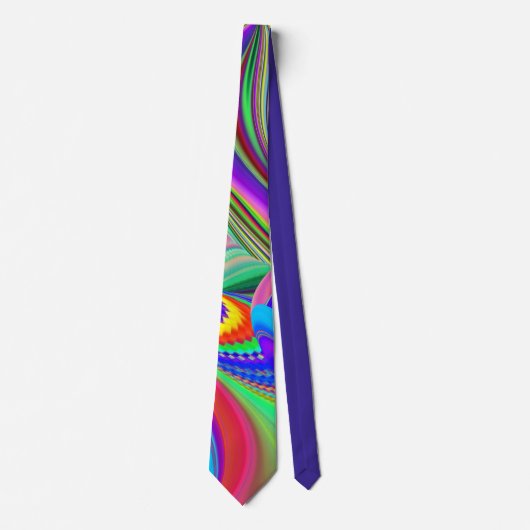 Zomergevoel, Abstracte 3D Rainbowart Stropdas (Voorkant)