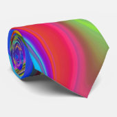 Zomergevoel, Abstracte 3D Rainbowart Stropdas (Opgerold)