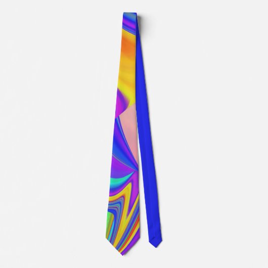 Zomergevoel, Abstracte 3D Rainbowart Stropdas (Voorkant)