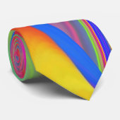 Zomergevoel, Abstracte 3D Rainbowart Stropdas (Opgerold)