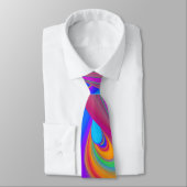 Zomergevoel, Abstracte 3D Rainbowart Stropdas (Gebonden)