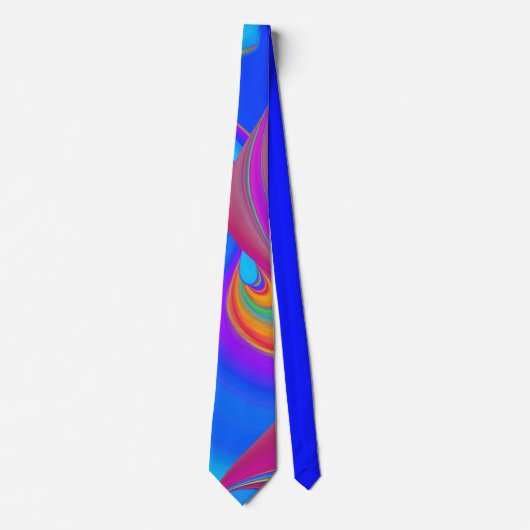 Zomergevoel, Abstracte 3D Rainbowart Stropdas (Voorkant)
