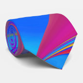 Zomergevoel, Abstracte 3D Rainbowart Stropdas (Opgerold)