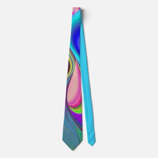 Zomergevoel, Abstracte 3D Rainbowart Stropdas (Voorkant)