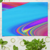 Zomergevoel, Abstracte 3D Rainbowart Theedoek (Gevouwen)