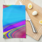 Zomergevoel, Abstracte 3D Rainbowart Theedoek (Quarter Fold)