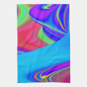 Zomergevoel, Abstracte 3D Rainbowart Theedoek (Verticaal)