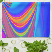 Zomergevoel, Abstracte 3D Rainbowart Theedoek (Gevouwen)