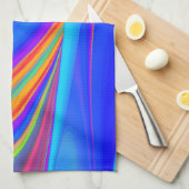 Zomergevoel, Abstracte 3D Rainbowart Theedoek (Quarter Fold)